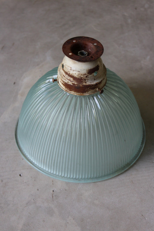 Vintage Ribbed Glass Ceiling Shade - Kernow Furniture