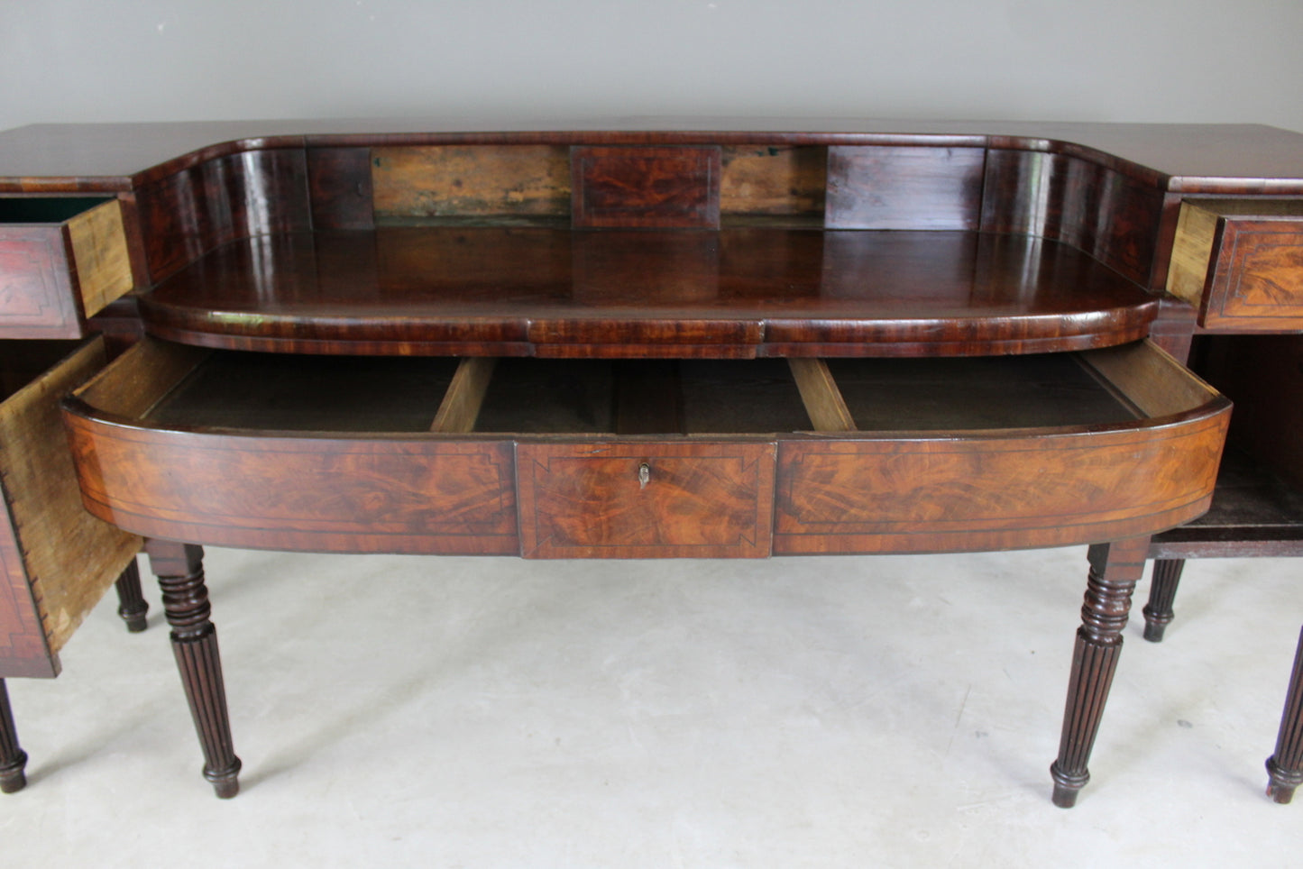 Large Regency Mahogany Serving Sideboard - Kernow Furniture