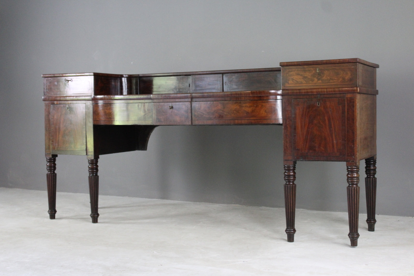 Large Regency Mahogany Serving Sideboard - Kernow Furniture