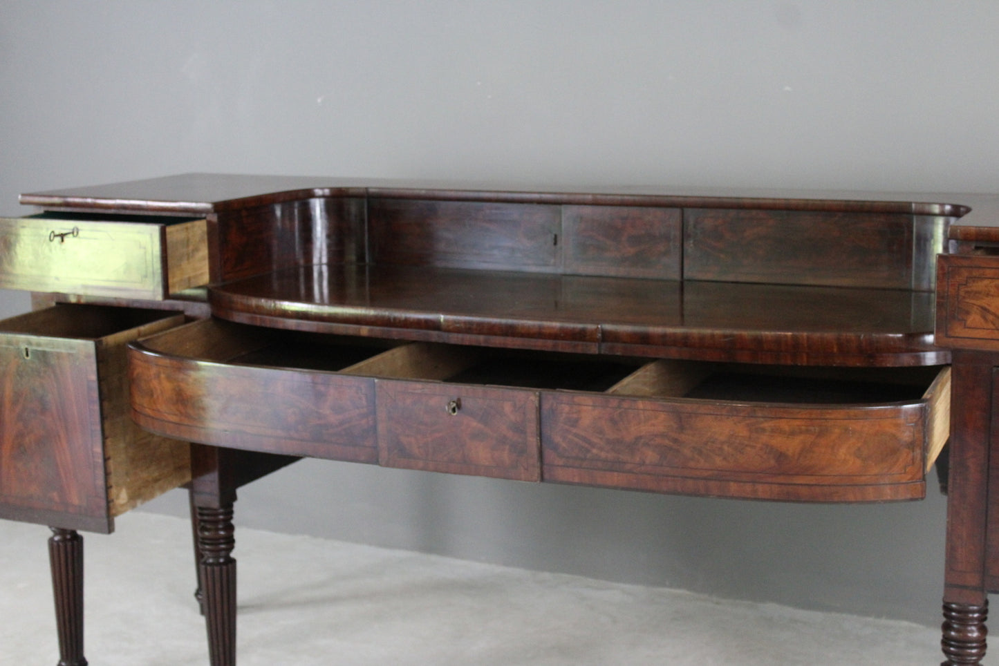 Large Regency Mahogany Serving Sideboard - Kernow Furniture