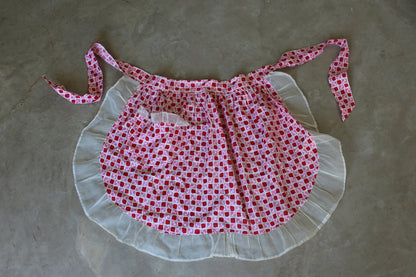 Vintage Pink & Red Apron - Kernow Furniture