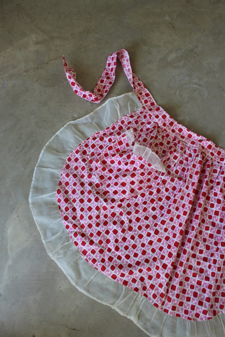 Vintage Pink & Red Apron - Kernow Furniture