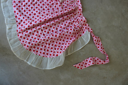 Vintage Pink & Red Apron - Kernow Furniture