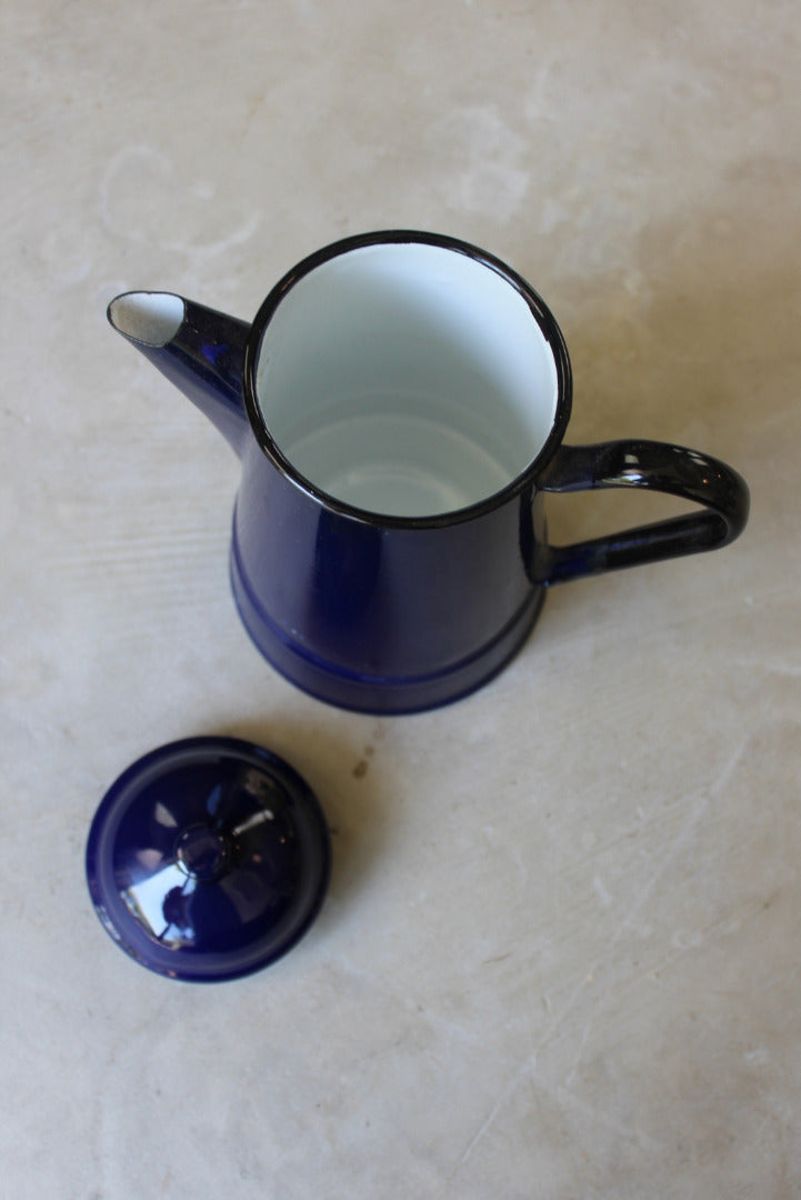 Blue Enamel Coffee Pot - Kernow Furniture