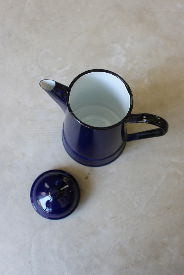 Blue Enamel Coffee Pot - Kernow Furniture