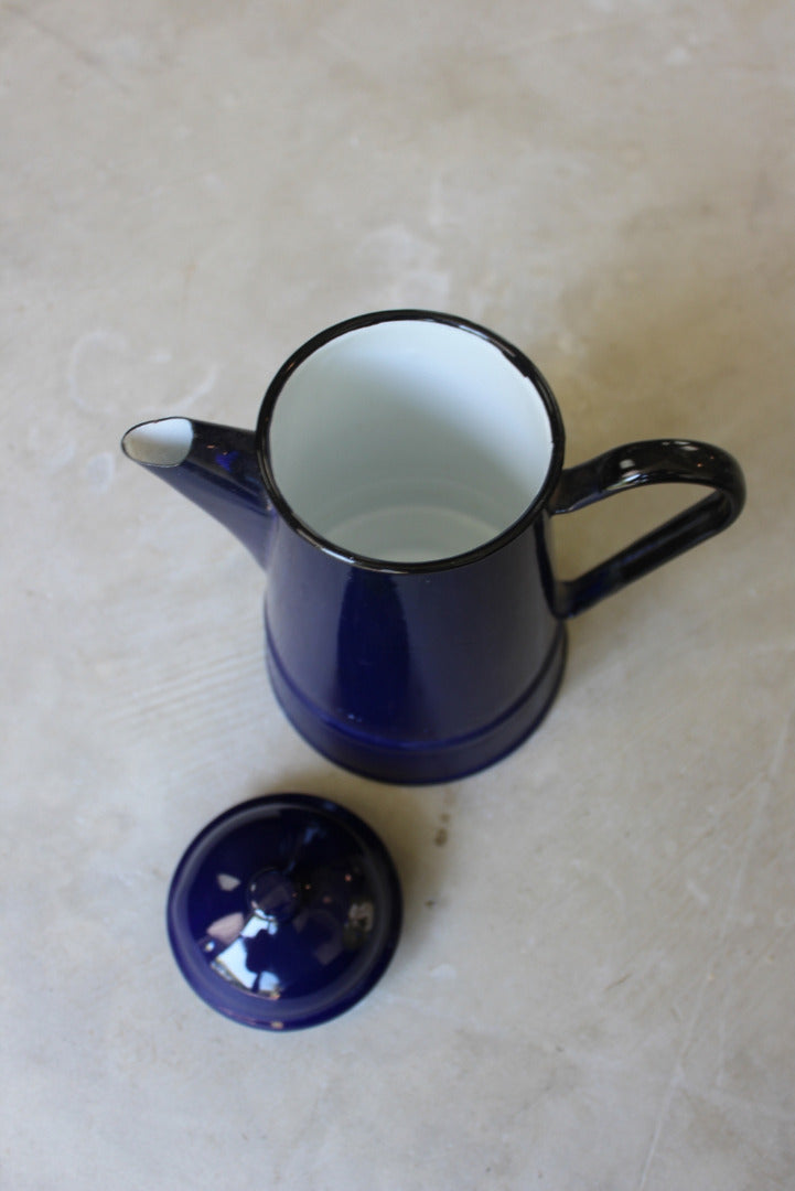 Blue Enamel Coffee Pot - Kernow Furniture