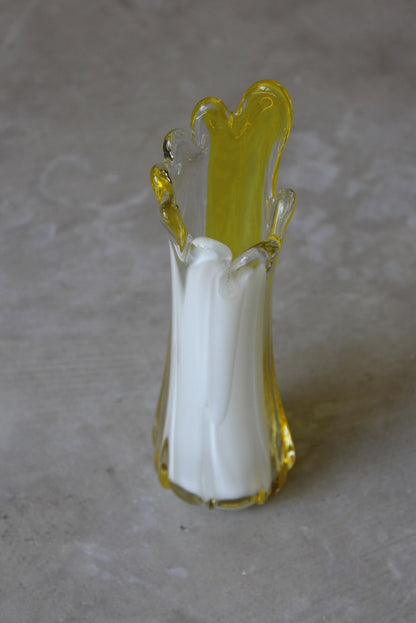 Yellow & White Finger Vase - Kernow Furniture