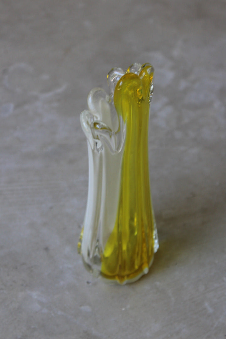 Yellow & White Finger Vase - Kernow Furniture