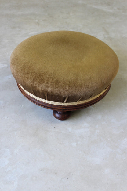 Antique Round Oak Footstool - Kernow Furniture