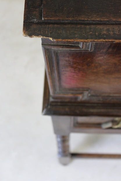 Antique Oak Bible Box on Stand - Kernow Furniture