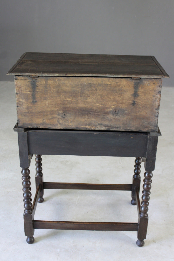 Antique Oak Bible Box on Stand - Kernow Furniture