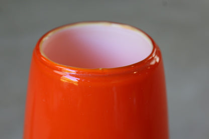 Retro Orange Stemmed Glass Vase - Kernow Furniture