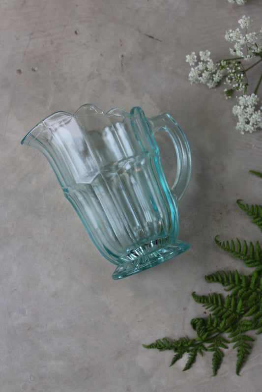 Vintage Blue Glass Jug - Kernow Furniture