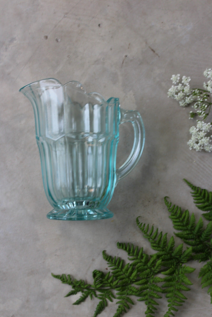 Vintage Blue Glass Jug - Kernow Furniture