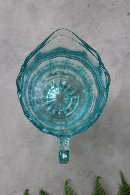 Vintage Blue Glass Jug - Kernow Furniture