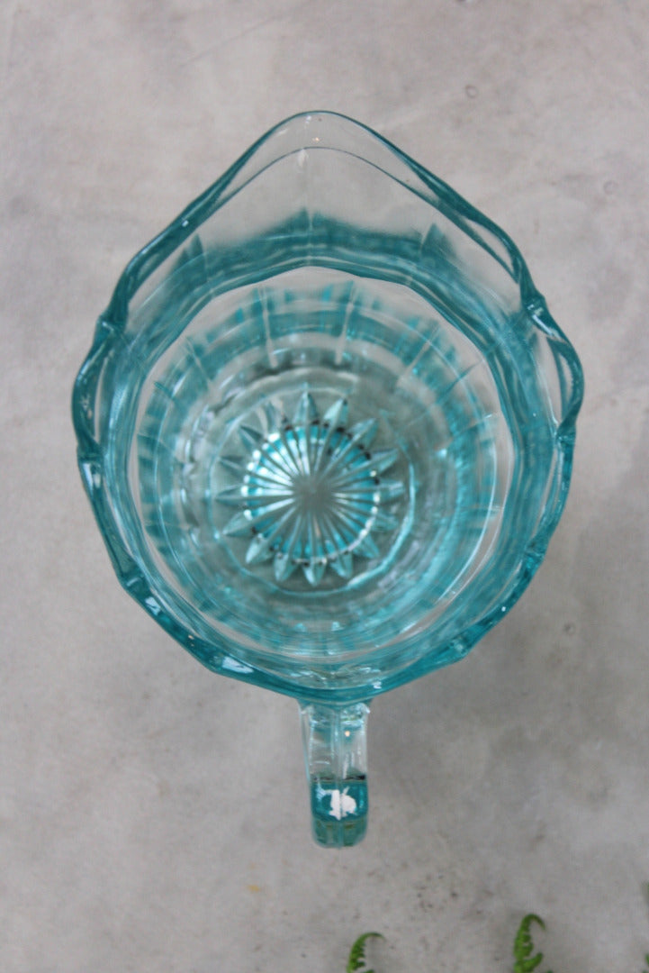 Vintage Blue Glass Jug - Kernow Furniture