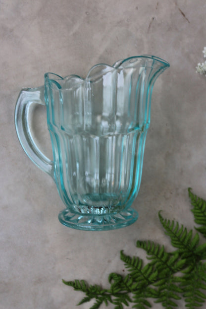 Vintage Blue Glass Jug - Kernow Furniture