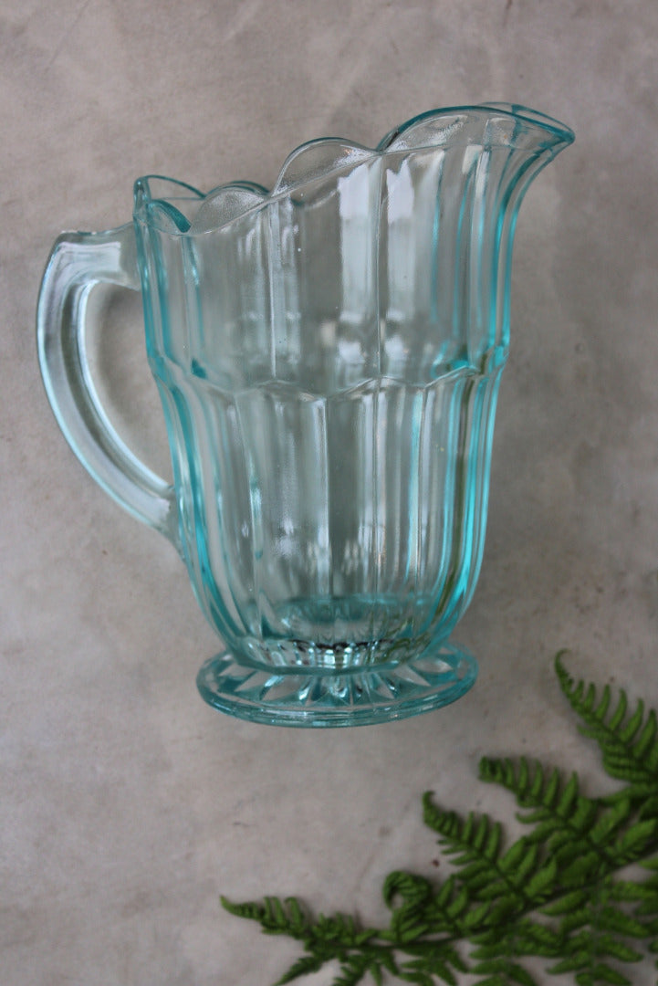 Vintage Blue Glass Jug - Kernow Furniture