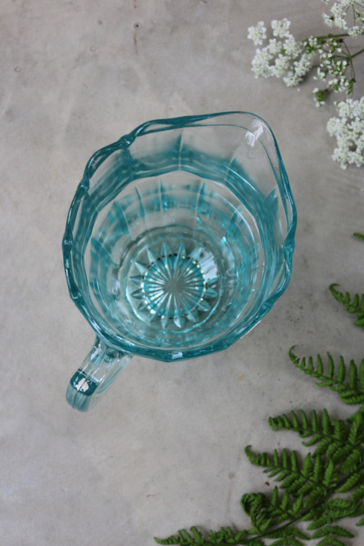 Vintage Blue Glass Jug - Kernow Furniture