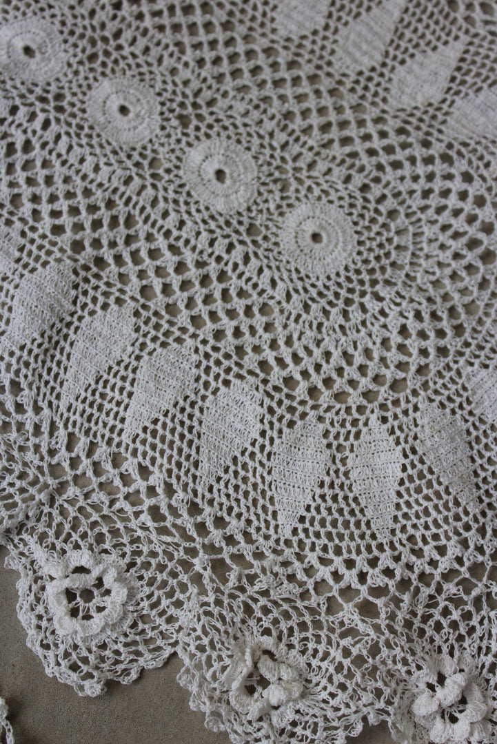 Pair Vintage Lace Table Mats - Kernow Furniture