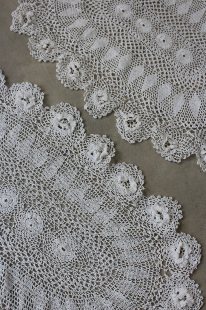 Pair Vintage Lace Table Mats - Kernow Furniture