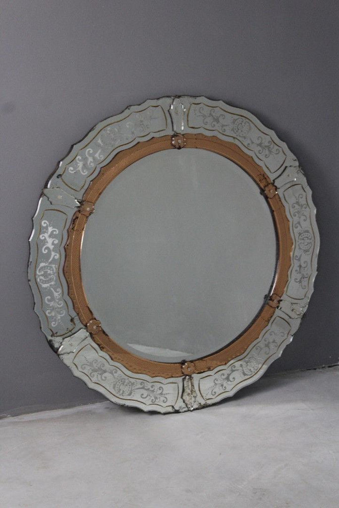 Large Venetian Round Mirror - Kernow Furniture