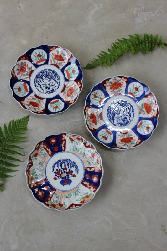 3 Oriental Imari Plates - Kernow Furniture