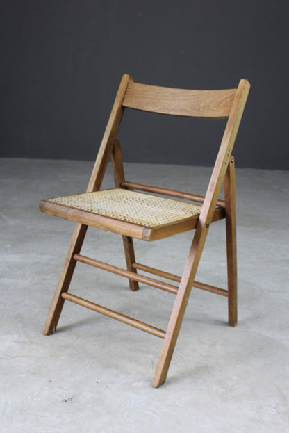Single Vintage Folding Cane Chair - Kernow Furniture
