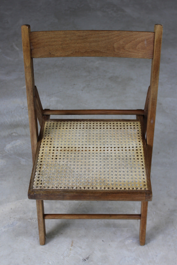 Single Vintage Folding Cane Chair - Kernow Furniture