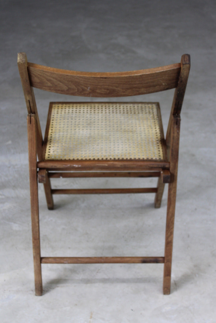 Single Vintage Folding Cane Chair - Kernow Furniture