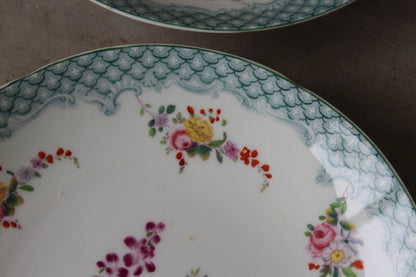 Pair Minton & Boyle Felspar Floral Porcelain Plates - Kernow Furniture