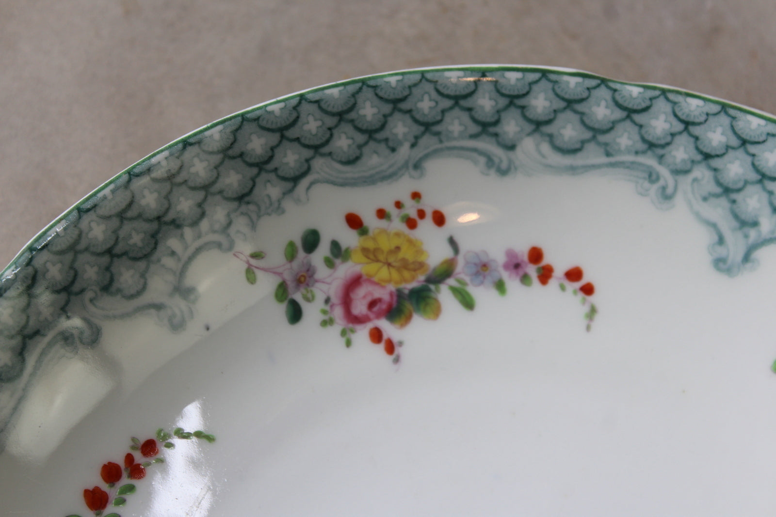 Pair Minton & Boyle Felspar Floral Porcelain Plates - Kernow Furniture