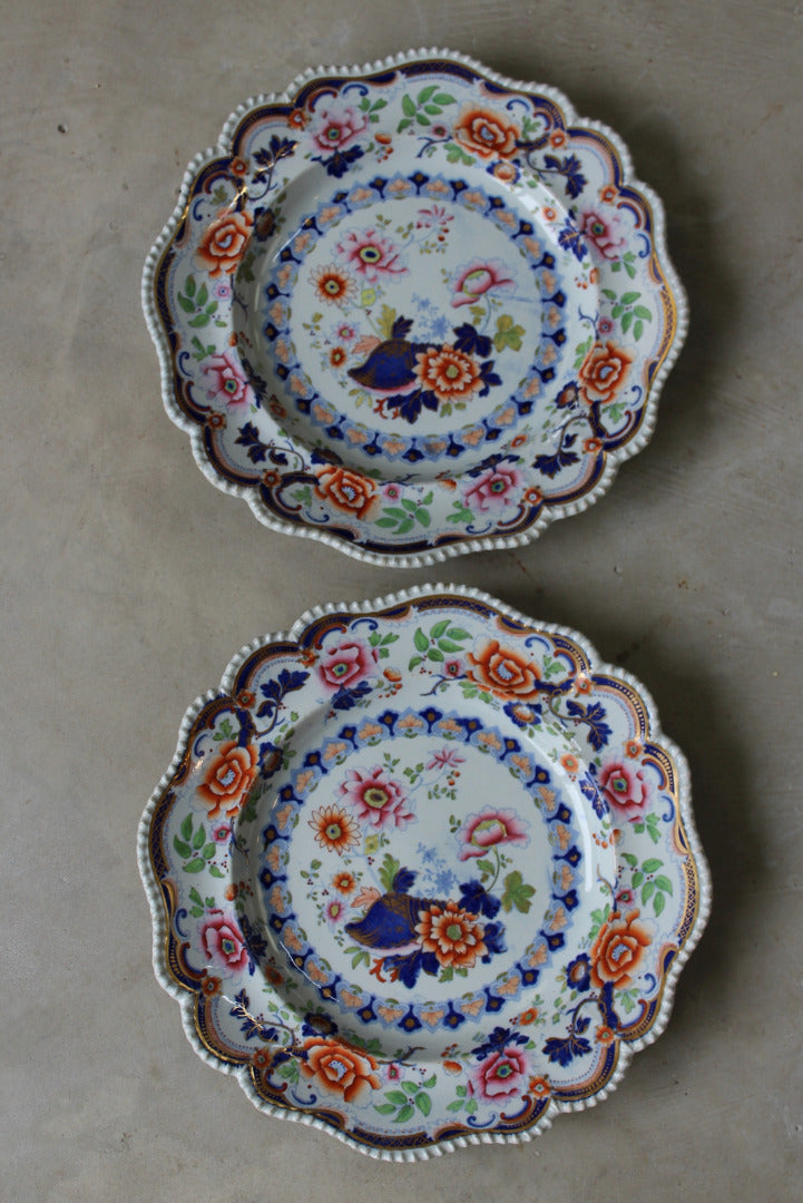 Pair Antique Hicks Meigh & Johnson Plates - Kernow Furniture