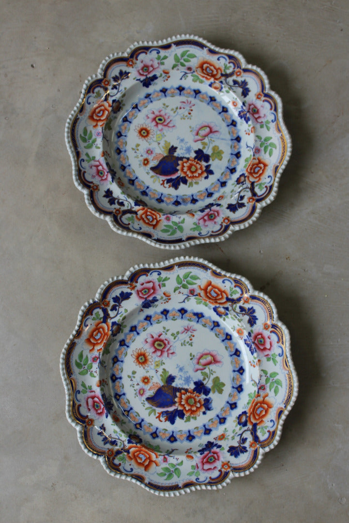 Pair Antique Hicks Meigh & Johnson Plates - Kernow Furniture