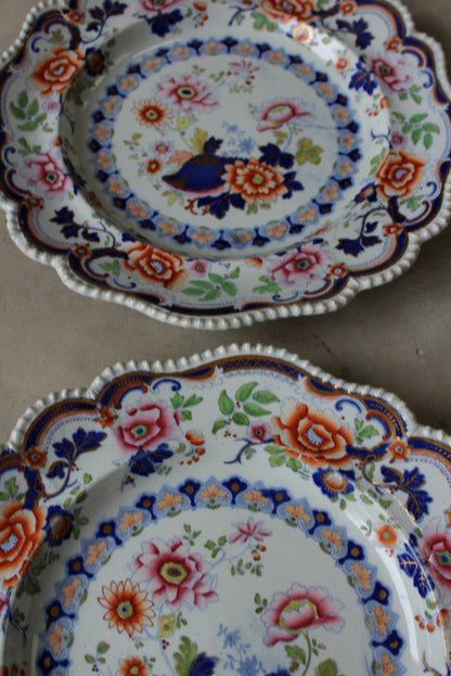 Pair Antique Hicks Meigh & Johnson Plates - Kernow Furniture