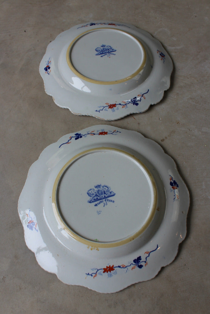 Pair Antique Hicks Meigh & Johnson Plates - Kernow Furniture