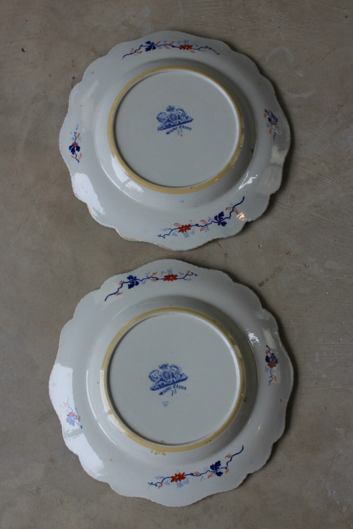 Pair Antique Hicks Meigh & Johnson Plates - Kernow Furniture