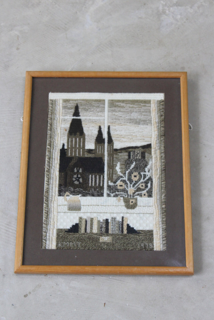 Vintage Tapestry Woolwork Picture - Truro Cathedral - Kernow Furniture