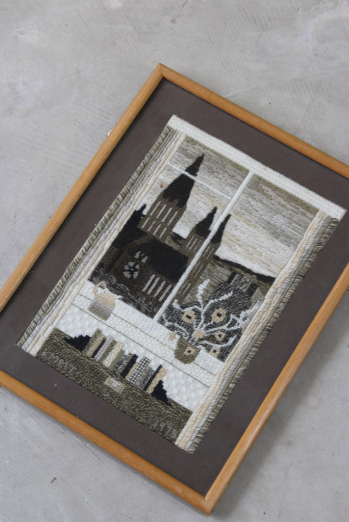 Vintage Tapestry Woolwork Picture - Truro Cathedral - Kernow Furniture