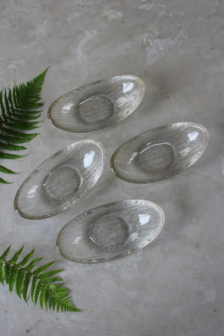 4 Retro Glass Dessert Dishes - Kernow Furniture