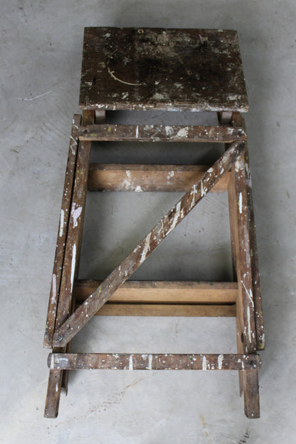 Vintage Wooden Step Ladder - Kernow Furniture