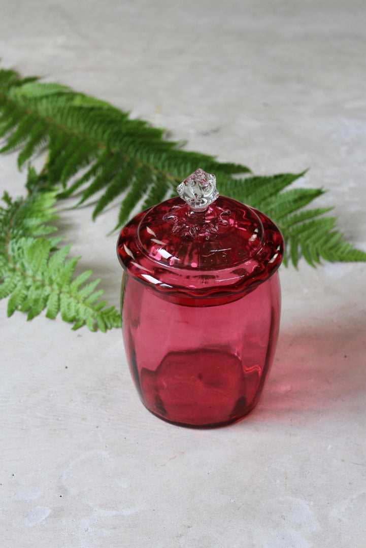 Cranberry Glass Jar - Kernow Furniture