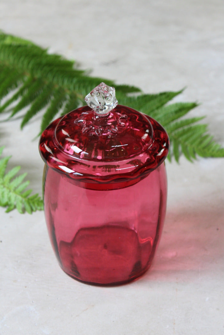 Cranberry Glass Jar - Kernow Furniture