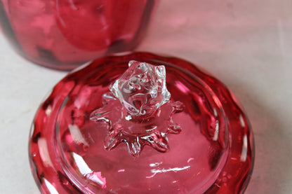 Cranberry Glass Jar - Kernow Furniture