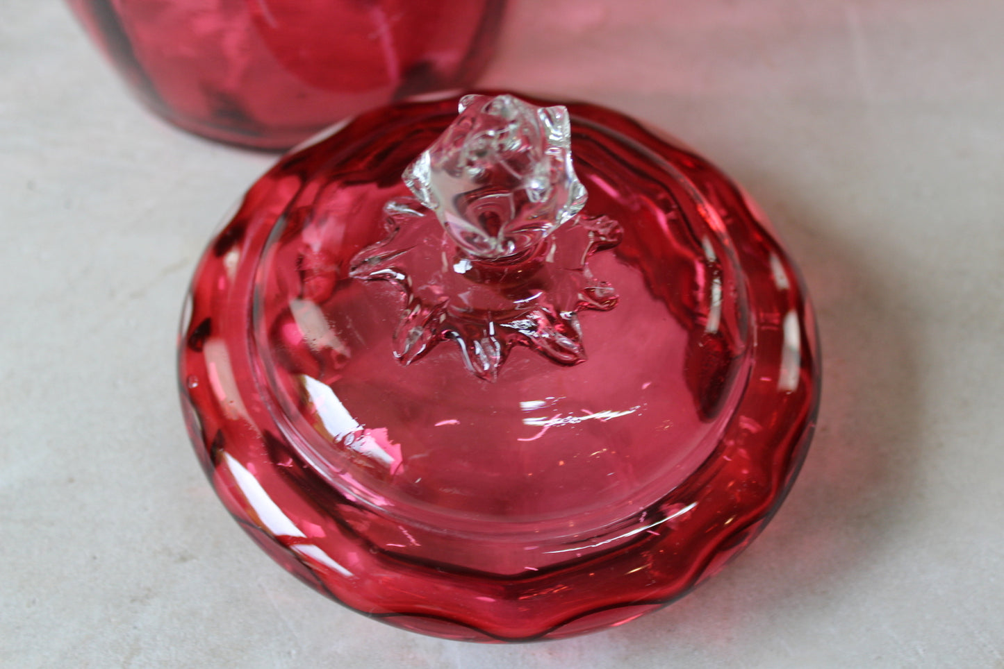 Cranberry Glass Jar - Kernow Furniture