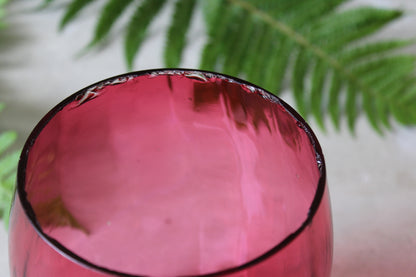 Cranberry Glass Jar - Kernow Furniture