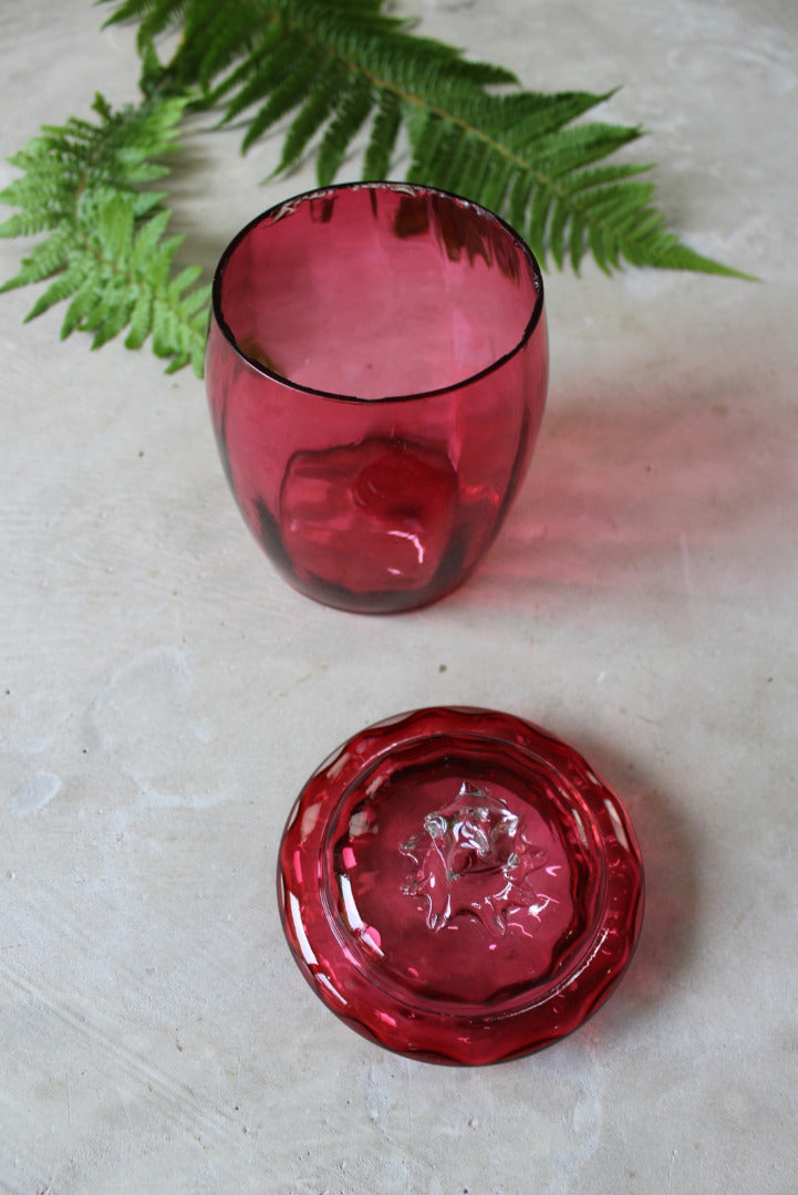 Cranberry Glass Jar - Kernow Furniture