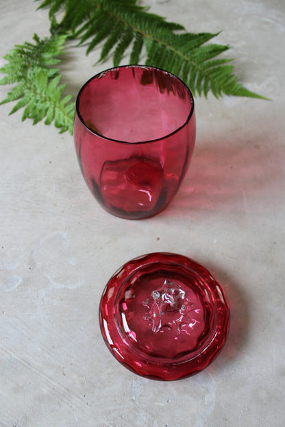 Cranberry Glass Jar - Kernow Furniture