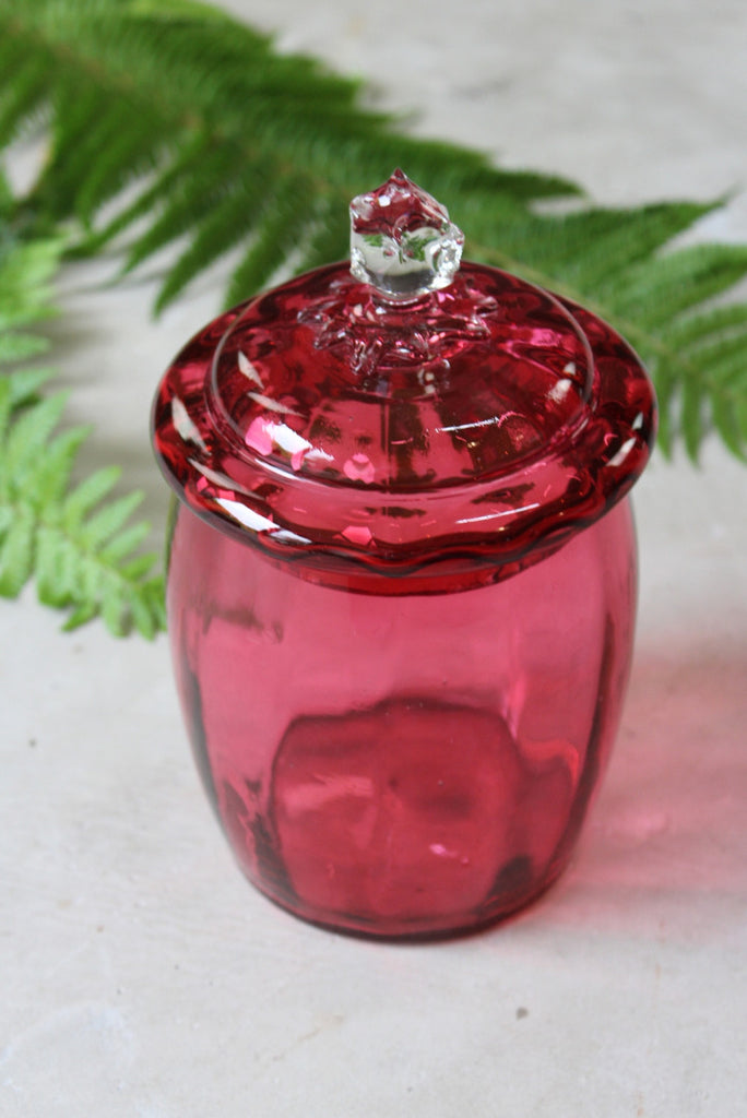 Cranberry Glass Jar - Kernow Furniture