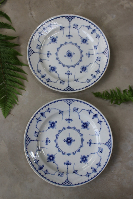Pair Furnivals Denmark Blue Plates - Kernow Furniture